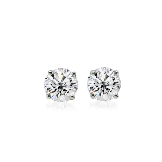 Round Diamond Stud Earrings — Lab Grown